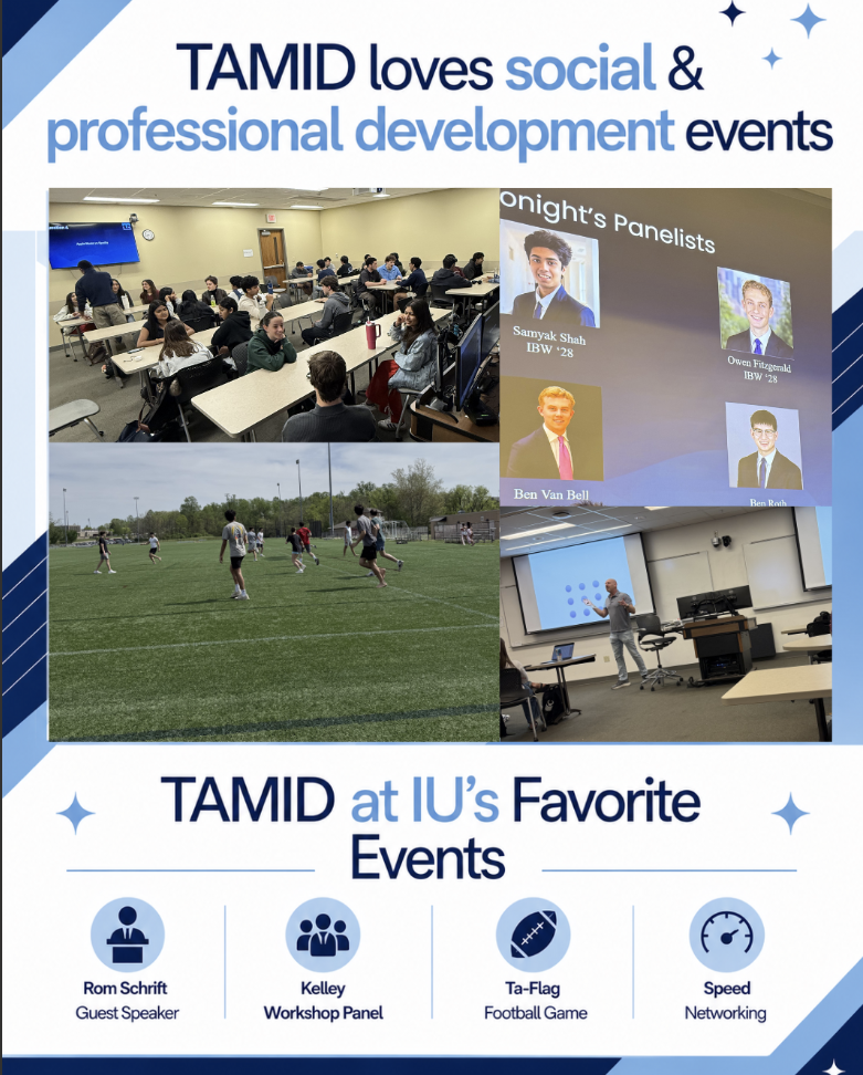 TAMID at IU members at case competitions, panels, and Ta-Flag